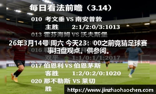 26年3月14号 周六 今天23：00之前竞猜足球赛事扫盘观点。供参阅。